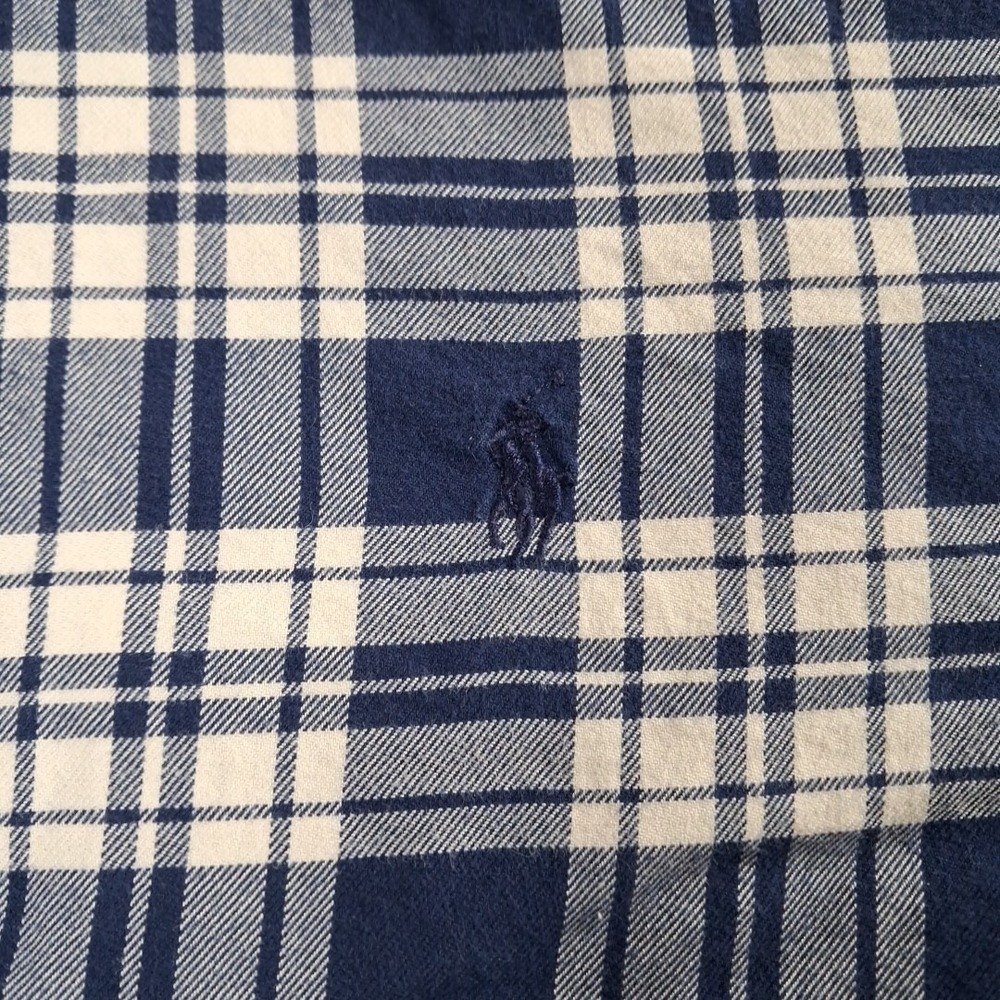 Ralph Lauren Shirt Mens XL Blue White Plaid Long Sleeve Button Down Classic - Picture 4 of 10
